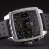Tag Heuer Monaco Mikrograph Black Leather Strap Black Dial 7923