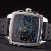 Tag Heuer Monaco Mikrograph Black Leather Strap Black Dial 7923