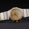 Swiss Lady Omega Constellation Crystal Encrusted Bezel Golden Dial 80293