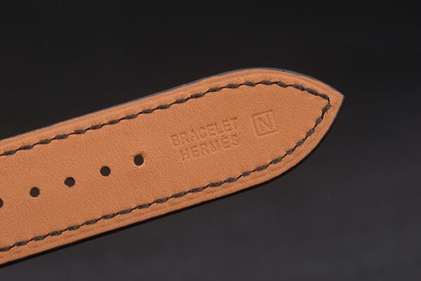 Hermes Heure H Rose Gold Bezel Black Leather Strap White Dial 80235