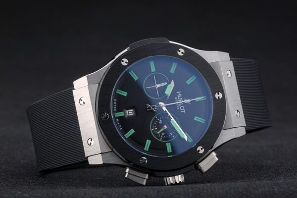 Hublot Big Bang Black Rubber Strap Black Dial Green Pointers 80194